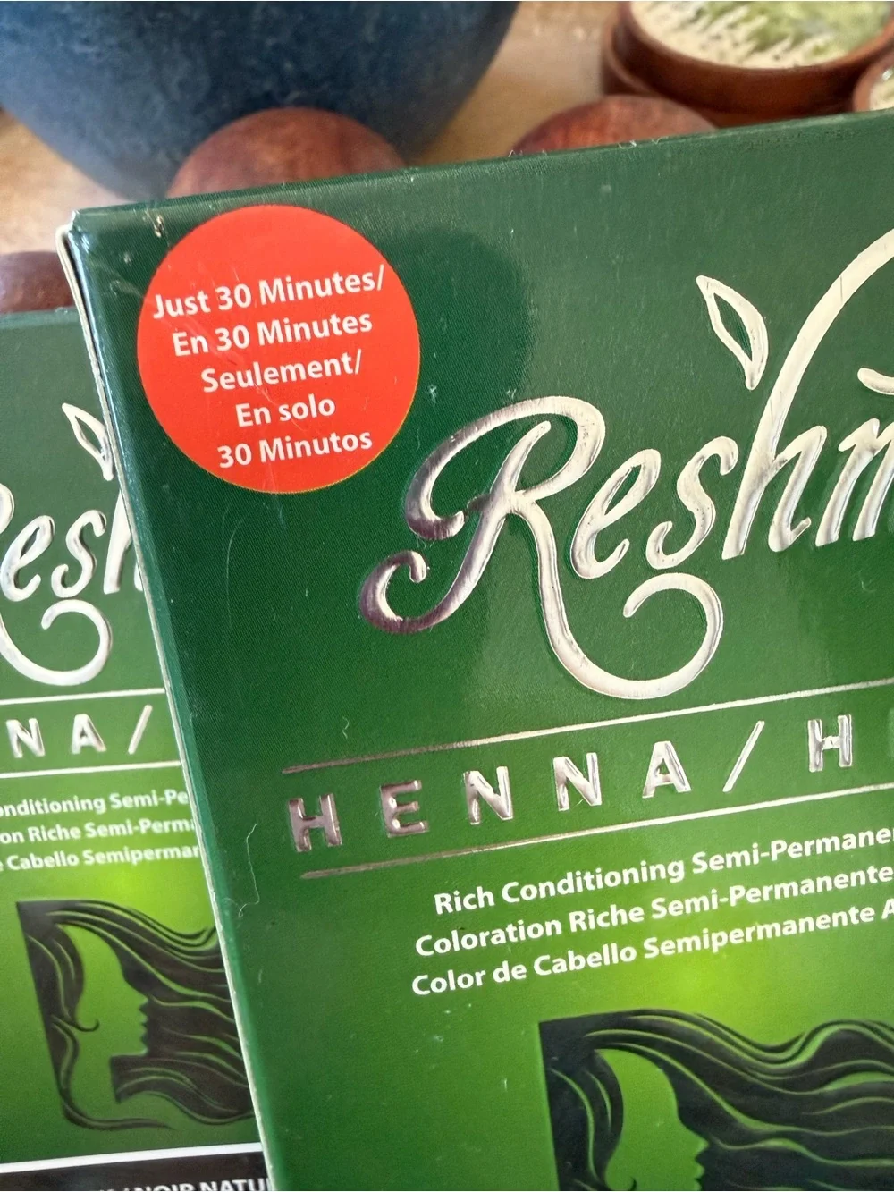 3 Reshma Femme Henna Semi-Permanent Hair Color Natural Black 1.05 oz Lot New